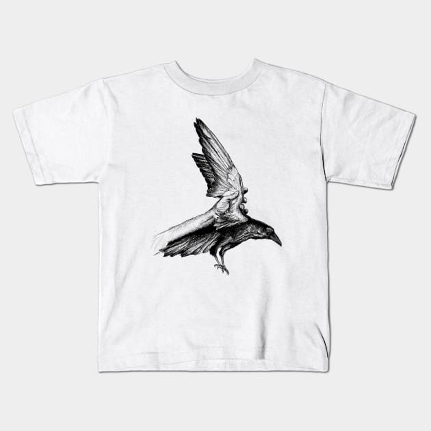 Raven Restrained Kids T-Shirt by Edaleina